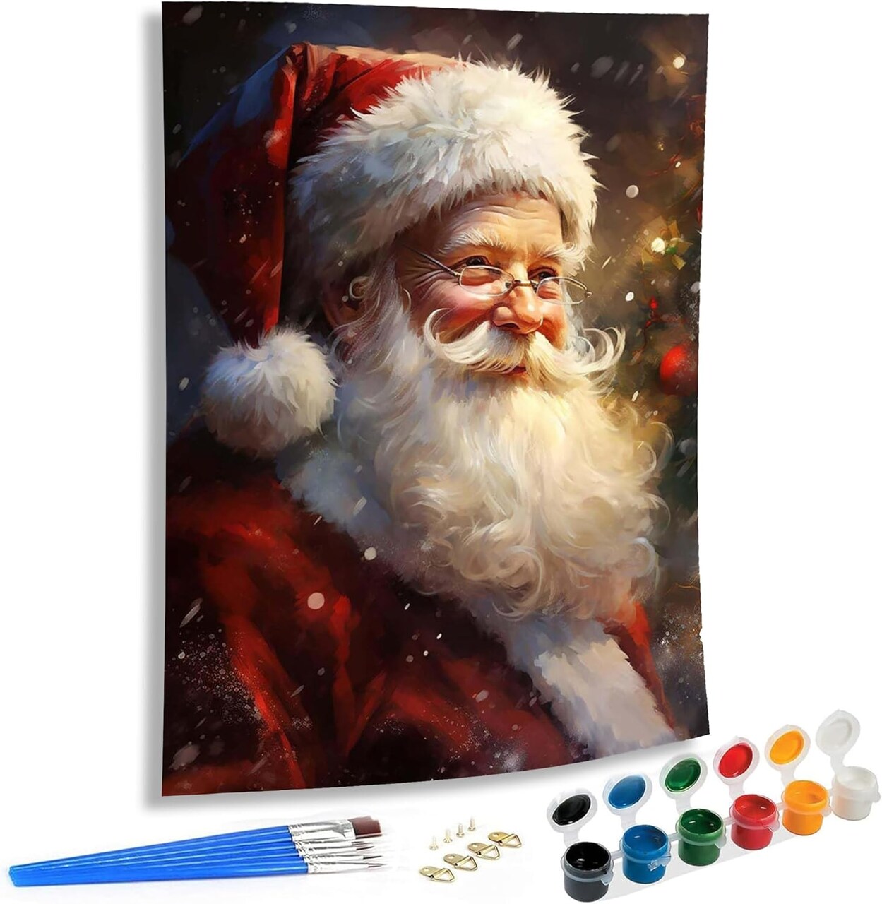 Christmas Paint by Numbers Kit for Adults – Santa Claus Acrylic Painting Kit for Beginners